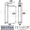 Bristan Hampton Tall Basin without Waste Tap Dimensions
